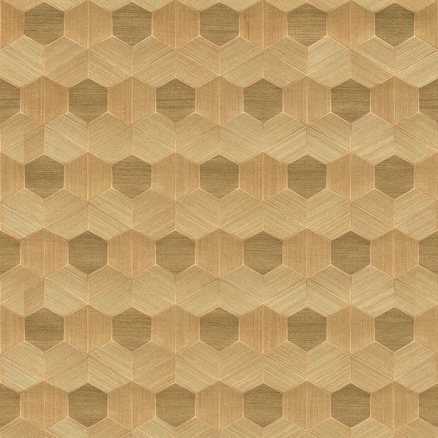 Eade’s Linzhi Copper Sisal Grasscloth Inlay Wallpaper Copper