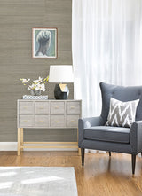 Eade’s Caihon Silver Sisal Grasscloth Wallpaper Silver