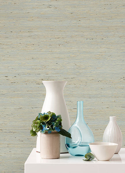 Eade’s Aiko Silver Sisal Grasscloth Wallpaper Silver