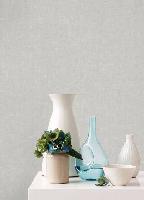 Eade’s Donmei Light Grey Linen Wallpaper Light Grey