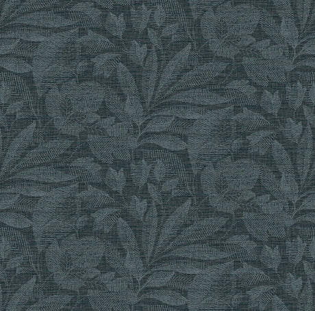 Eade’s Lei Navy Leaf Wallpaper Navy