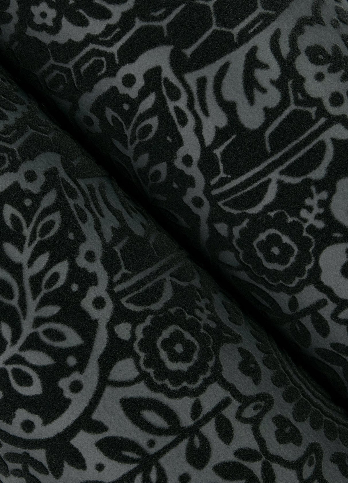 A-Street Prints 2973-87365 Maris Charcoal Flock Damask Wallpaper