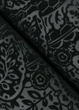 A-Street Prints 2973-87365 Maris Charcoal Flock Damask Wallpaper