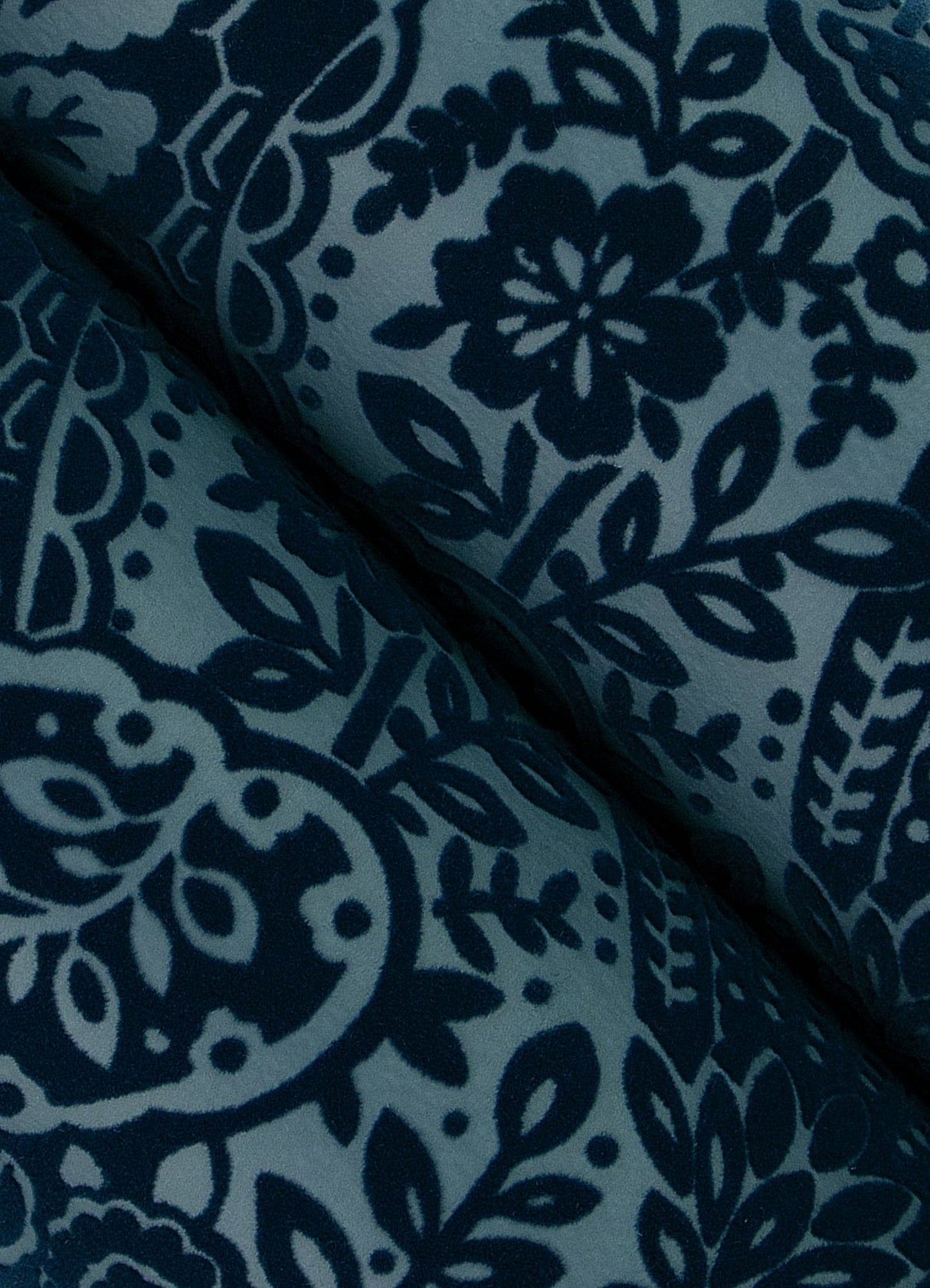 A-Street Prints 2973-87367 Maris Indigo Flock Damask Wallpaper