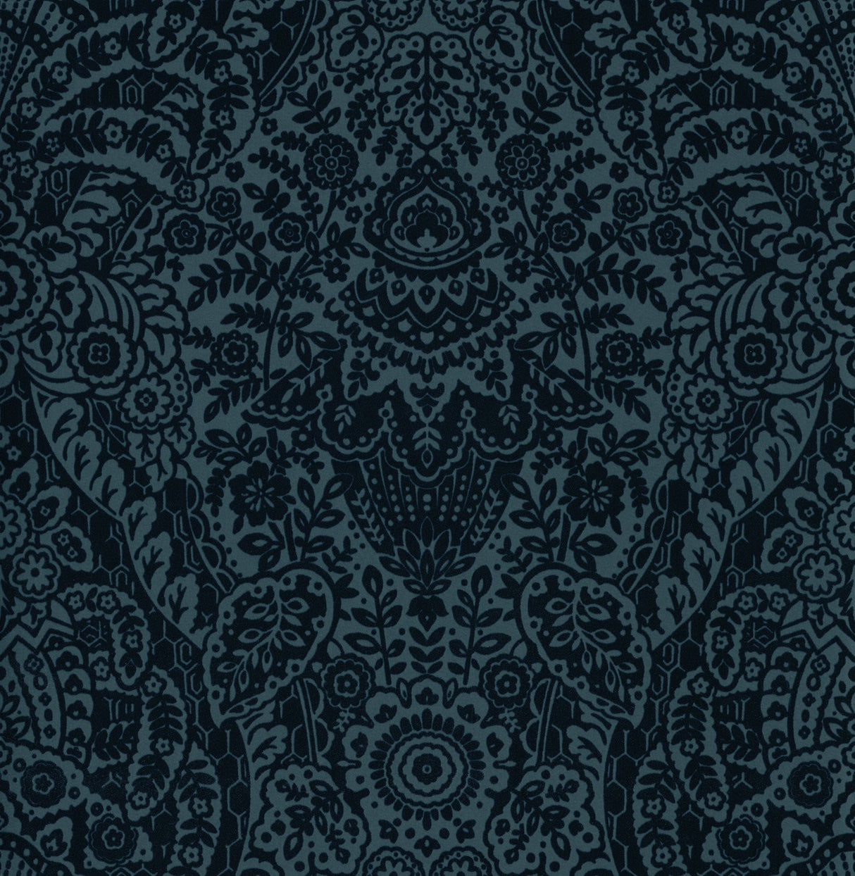 A-Street Prints 2973-87367 Maris Indigo Flock Damask Wallpaper
