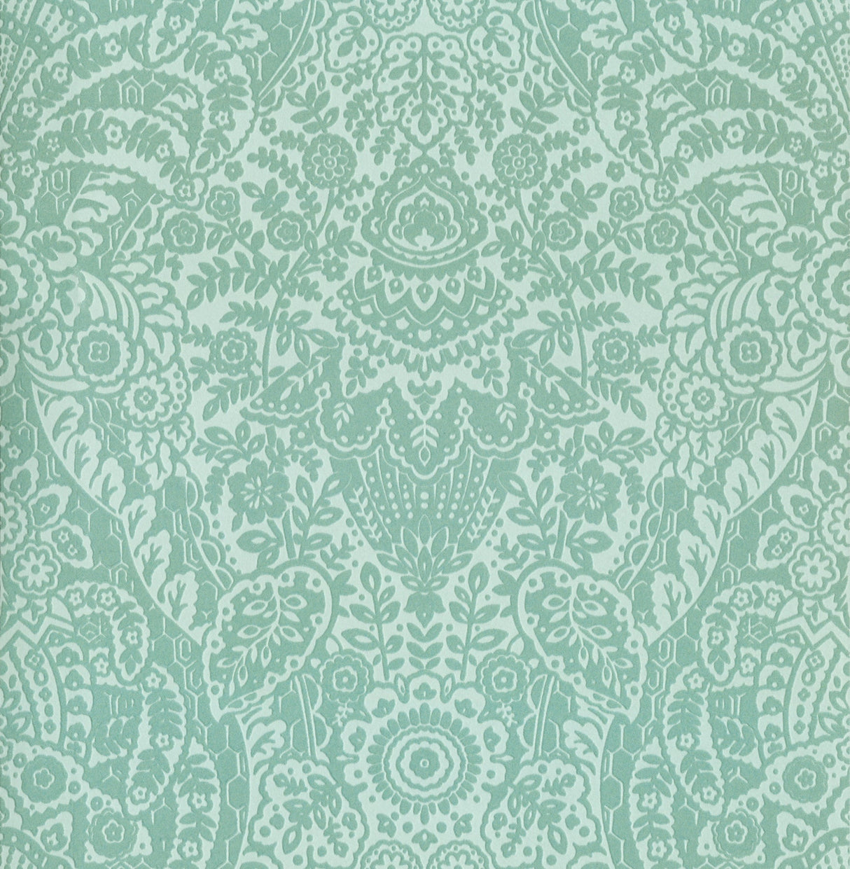 A-Street Prints 2973-87369 Maris Mint Flock Damask Wallpaper