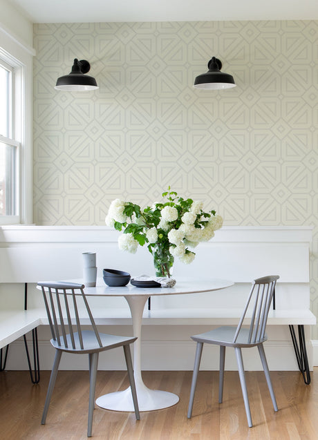 A-Street Prints 2973-87371 Voltaire Grey Beaded Geometric Wallpaper