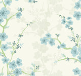 A-Street Prints 2973-90107 Nicolette Light Blue Floral Trail Wallpaper