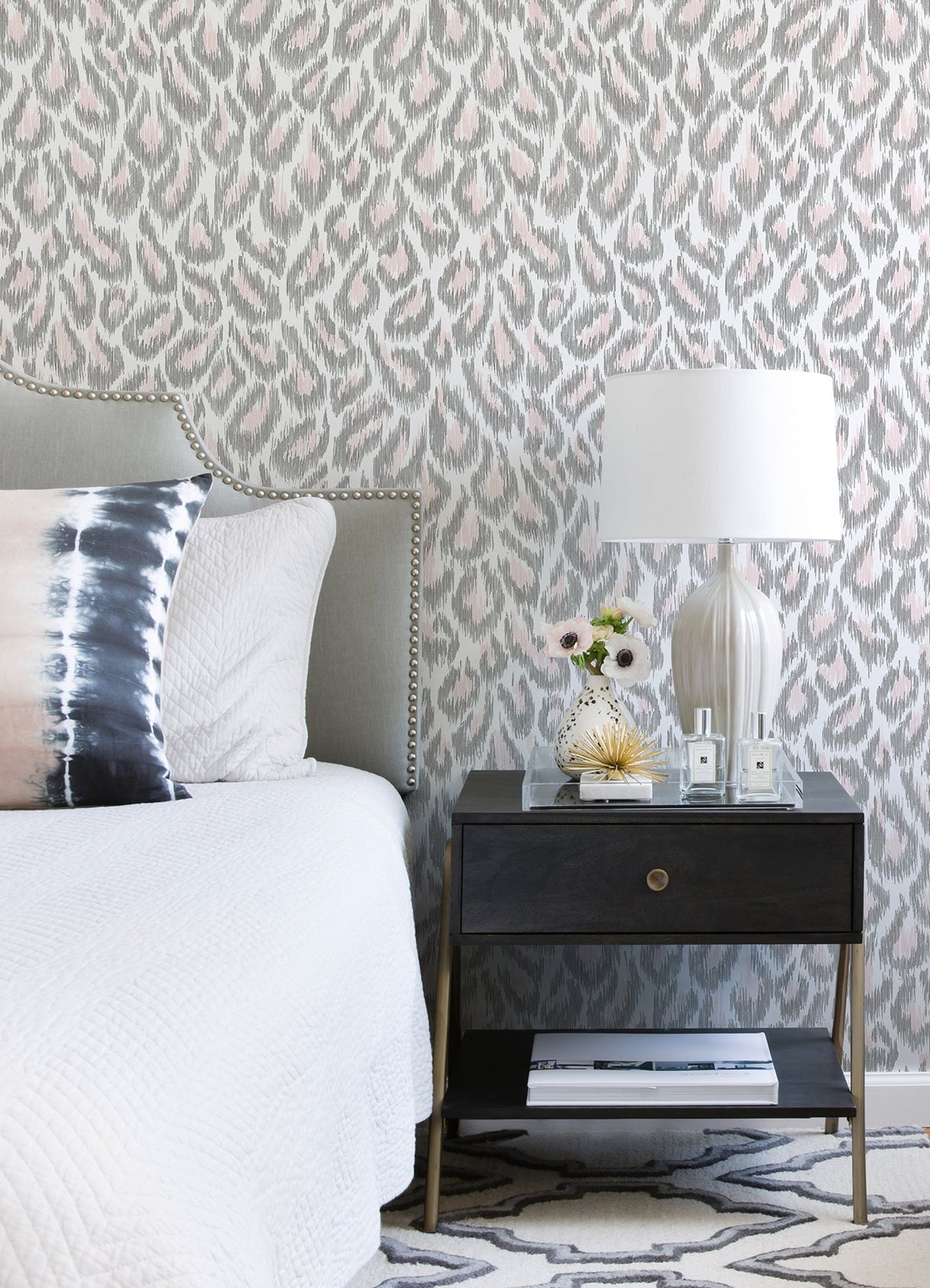 A-Street Prints 2973-90303 Electra Blush Leopard Spot String Wallpaper