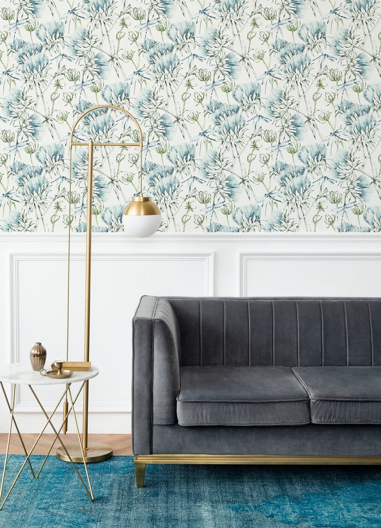 A-Street Prints 2973-90401 Mariell Teal Dragonfly Wallpaper
