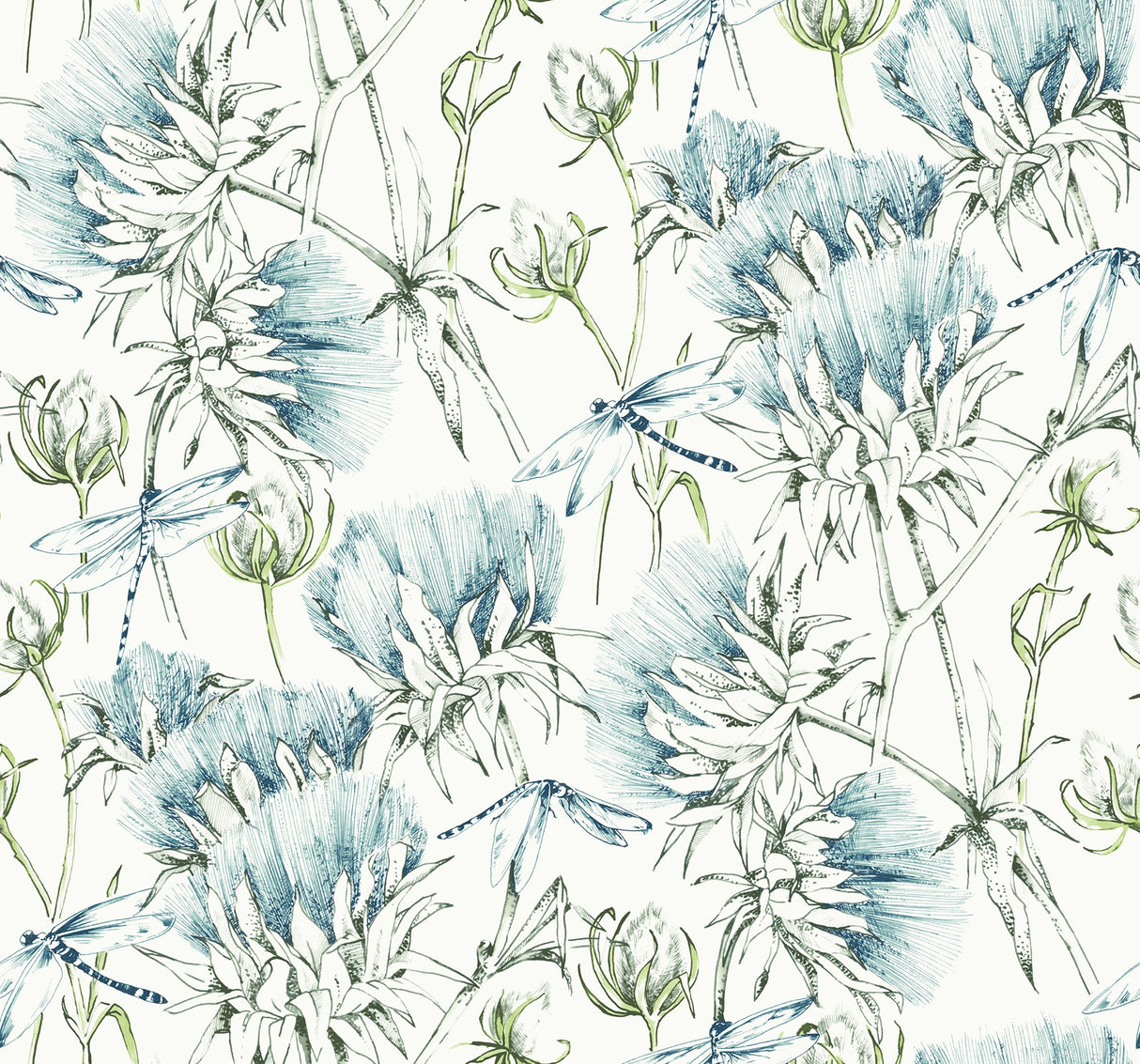 A-Street Prints 2973-90401 Mariell Teal Dragonfly Wallpaper