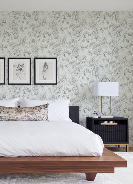 A-Street Prints 2973-90402 Mariell Grey Dragonfly Wallpaper