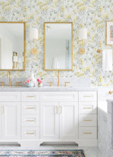 A-Street Prints 2973-90404 Mariell Gold Dragonfly Wallpaper