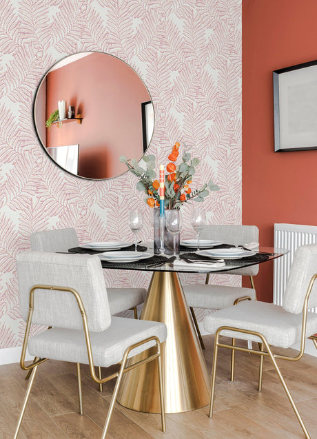 A-Street Prints 2973-90502 Finnley Pink Inked Fern Wallpaper