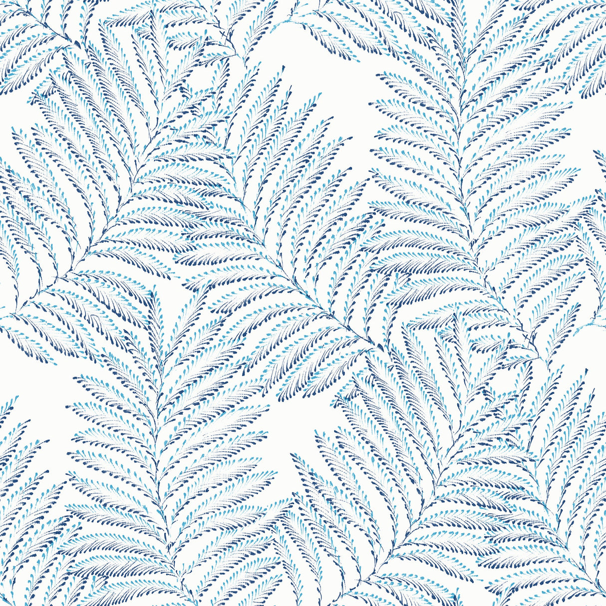 A-Street Prints 2973-90503 Finnley Blue Inked Fern Wallpaper