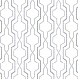 A-Street Prints 2973-90602 Rion Grey Trellis Wallpaper