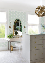 A-Street Prints 2973-90605 Rion Green Trellis Wallpaper