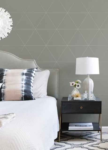 A-Street Prints 2973-91012 Twilight Silver Geometric Wallpaper