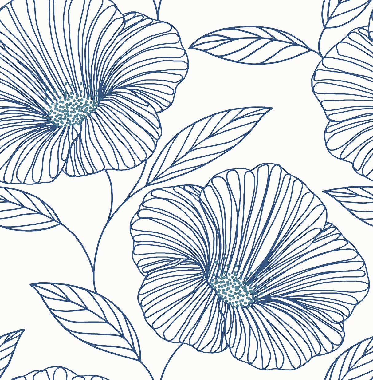 A-Street Prints 2973-91135 Mythic Blue Floral Wallpaper