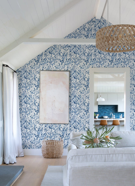 A-Street Prints 2975-26237 Leandra Indigo Floral Trail Wallpaper