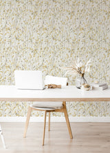 A-Street Prints 2975-26240 Leandra Yellow Floral Trail Wallpaper