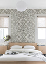A-Street Prints 2976-86424 Uma Platinum Medallion Wallpaper