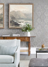 A-Street Prints 2976-86425 Uma Silver Medallion Wallpaper
