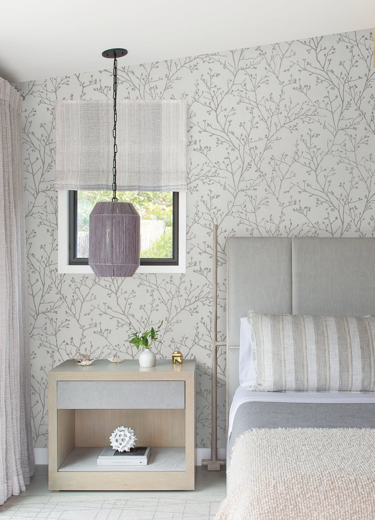 A-Street Prints 2976-86453 Koura Silver Branches Wallpaper
