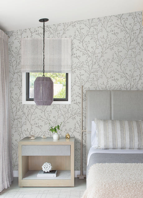 A-Street Prints 2976-86453 Koura Silver Branches Wallpaper