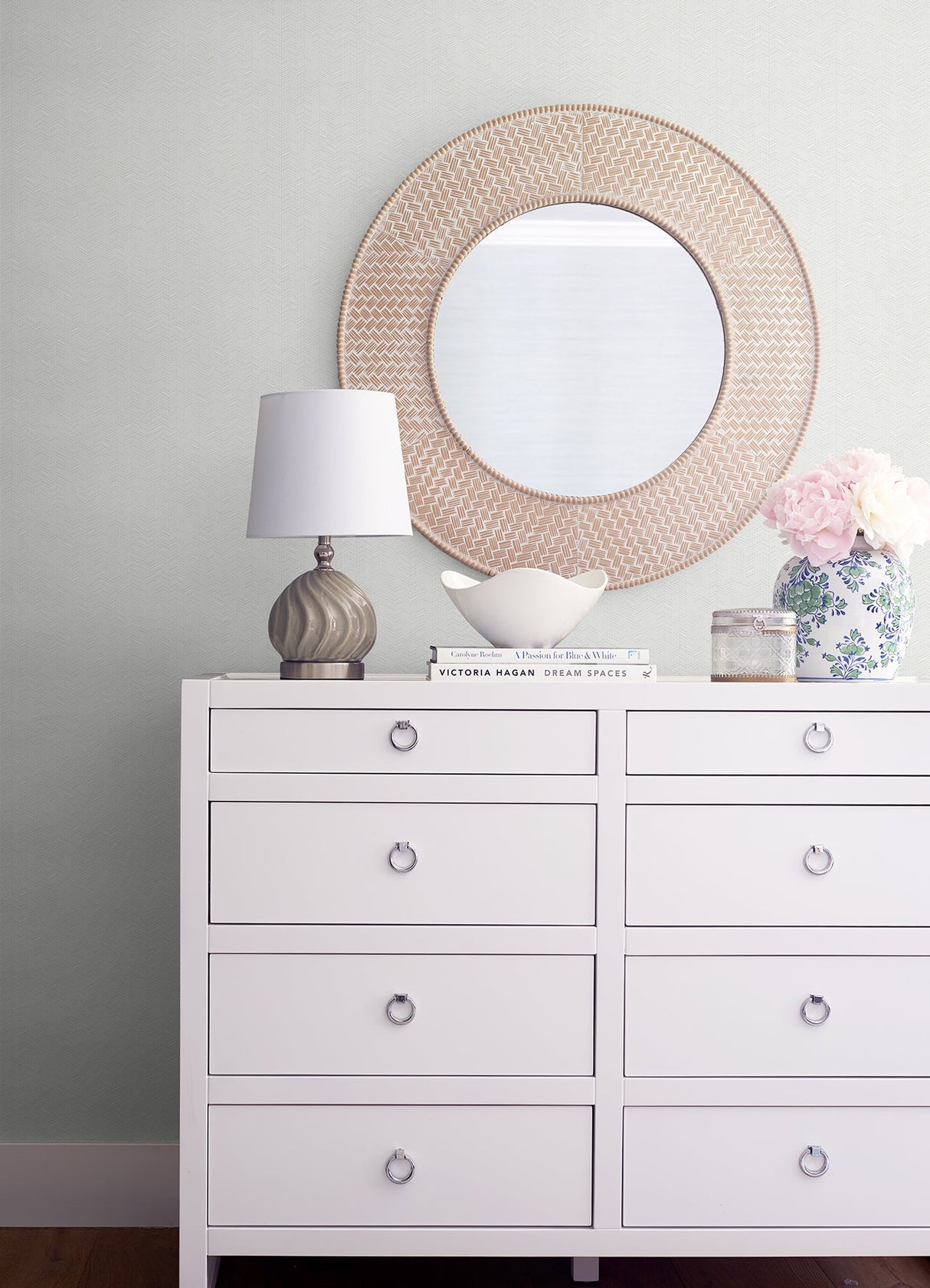 A-Street Prints 2976-86508 Saranyu Dove Petite Chevron Wallpaper