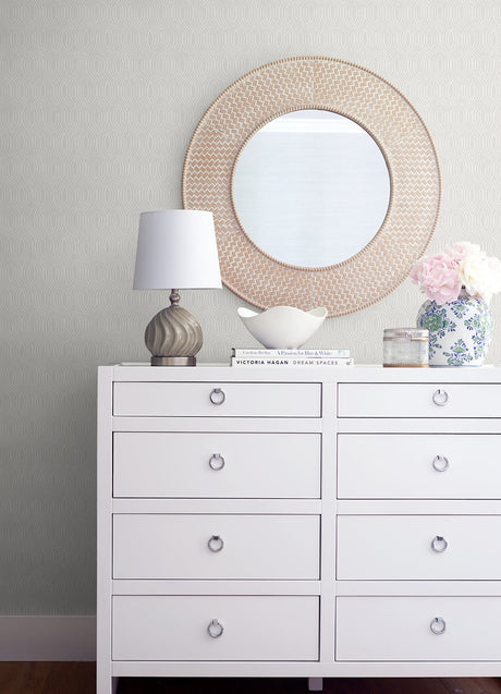 A-Street Prints 2976-86521 Rino Silver Ogee Wallpaper