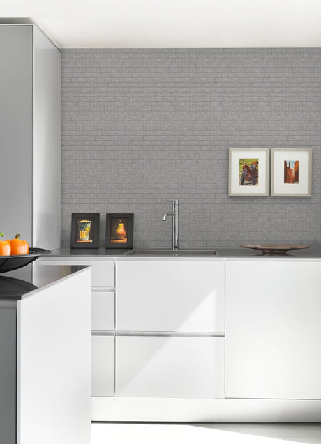 A-Street Prints 2976-86525 Namari Sterling Distressed Tile Wallpaper