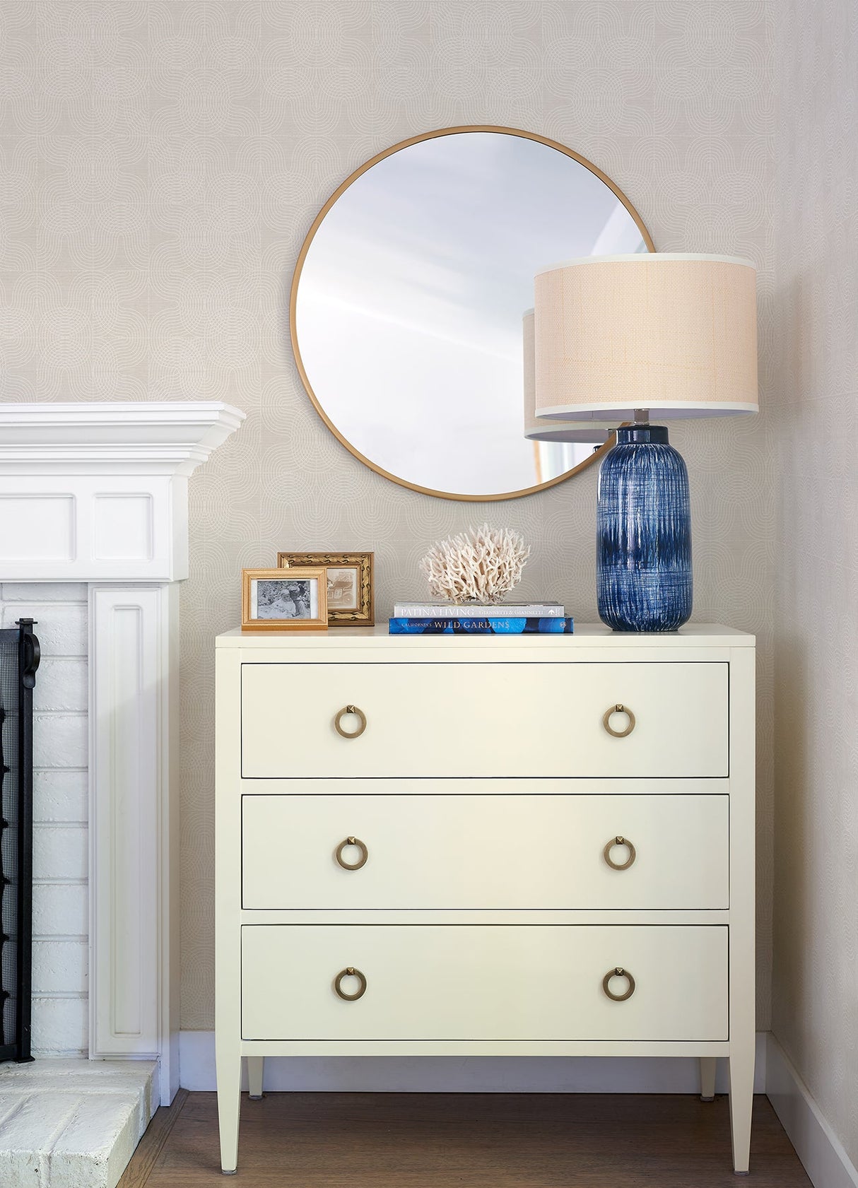 A-Street Prints 2976-86542 Alva Cream Wavelength Wallpaper