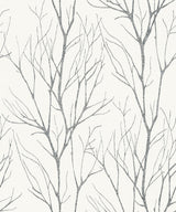 Advantage 2979-37260-4 Diani Charcoal Metallic Tree Wallpaper