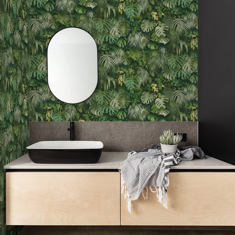 Advantage 2979-37280-2 Luana Green Tropical Forest Wallpaper
