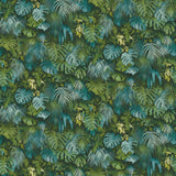 Advantage 2979-37280-3 Luana Blue Tropical Forest Wallpaper