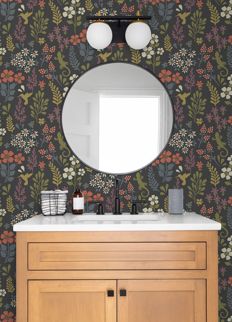 Advantage 2980-26170 Karina Charcoal Meadow Wallpaper