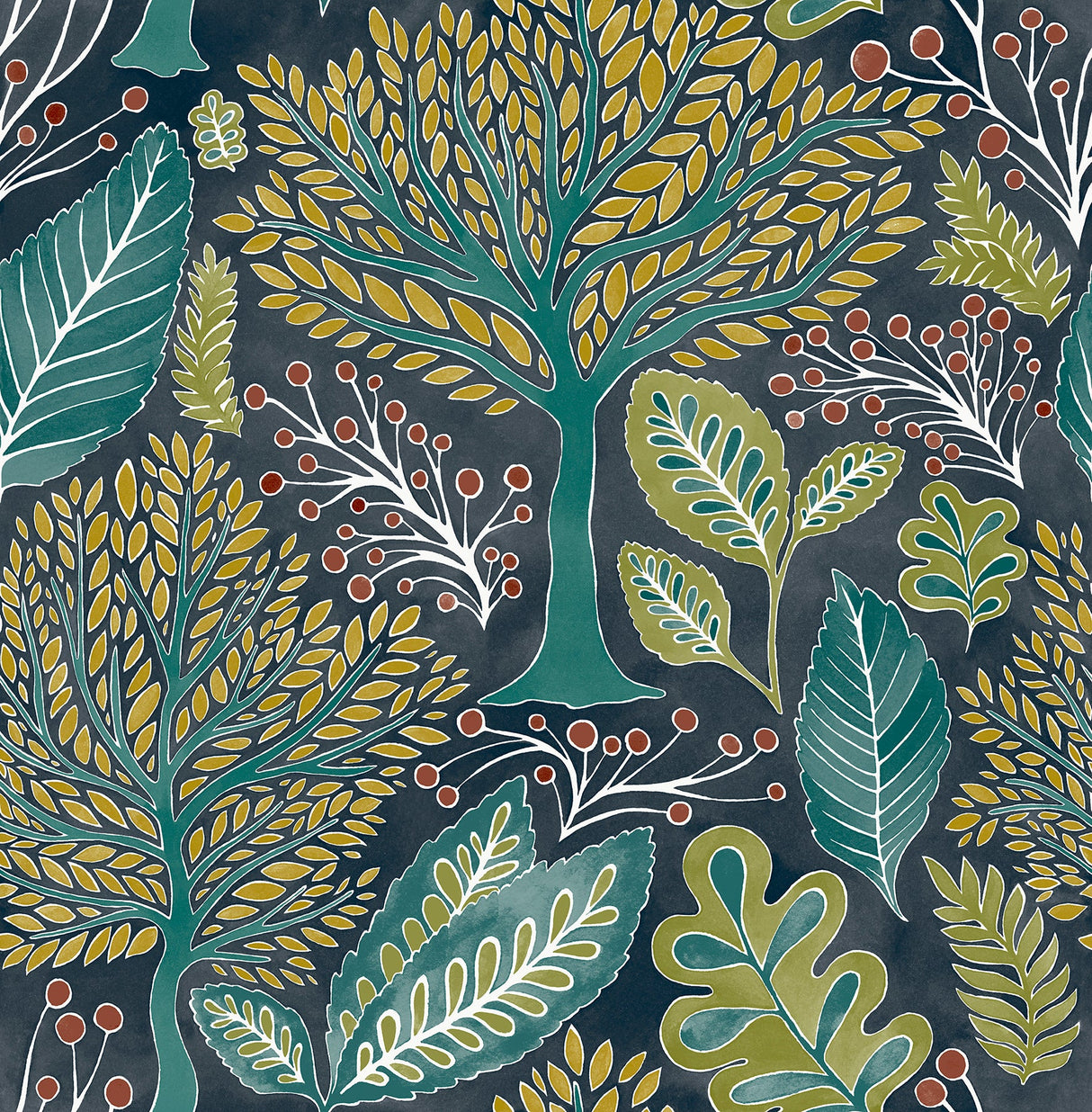 Advantage 2980-26186 Kiah Blue Forest Wallpaper