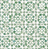Advantage 2980-26193 Izeda Green Floral Tile Wallpaper