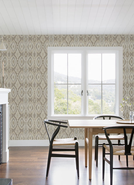 Advantage 2980-560558 Villon Light Grey Ikat Wallpaper