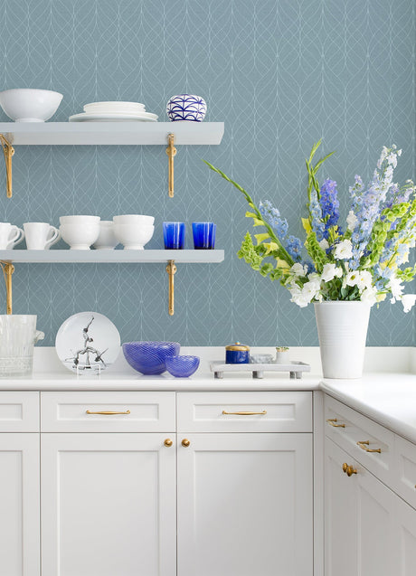 Advantage 2980-M41901 Hartley Blue Geo Wallpaper