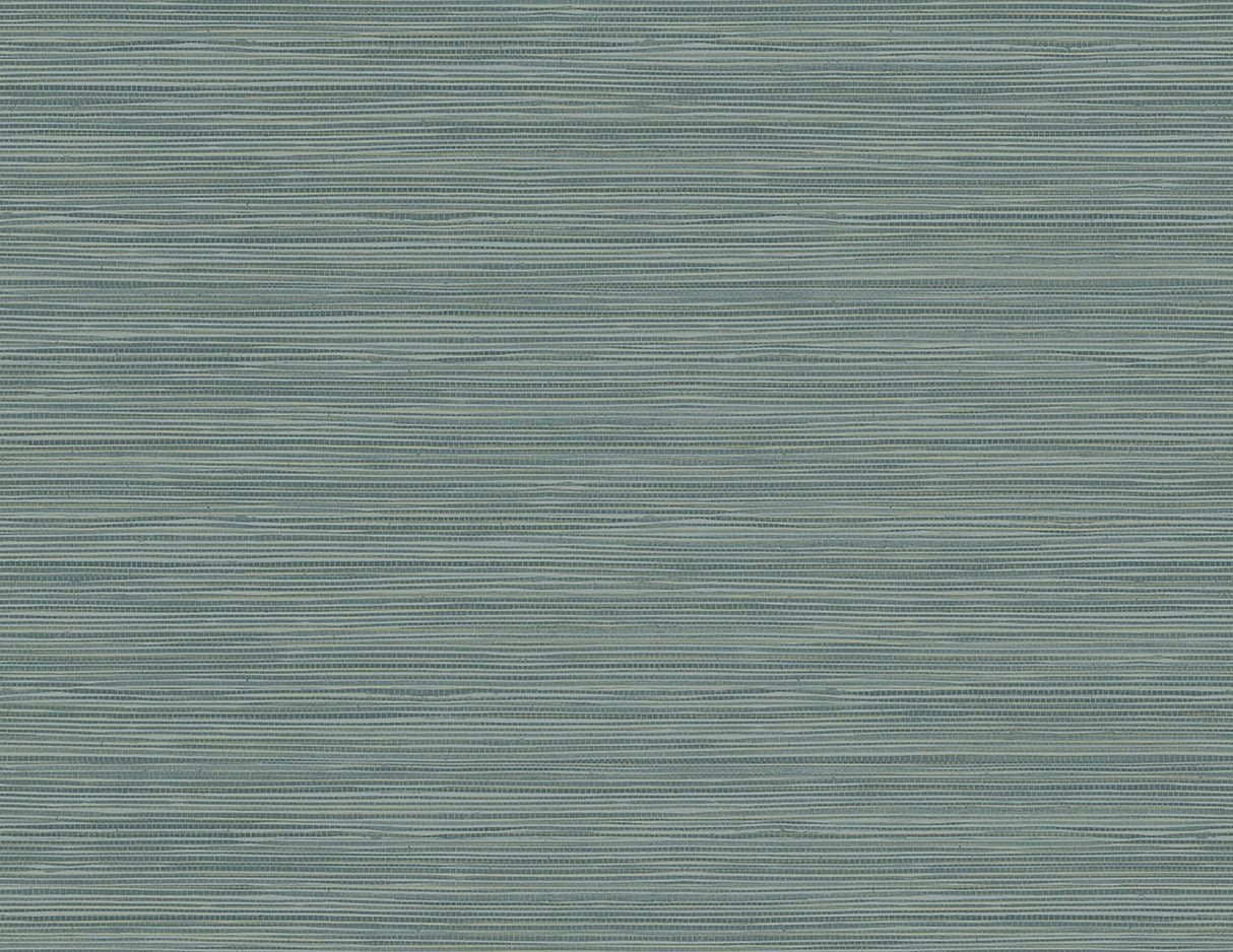 Warner 2984-40902 Bondi Teal Grasscloth Texture Wallpaper