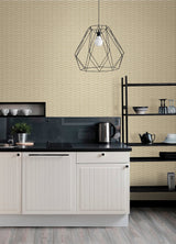 A-Street Prints 2988-70003 Gator Wheat Geometric Stripe Wallpaper