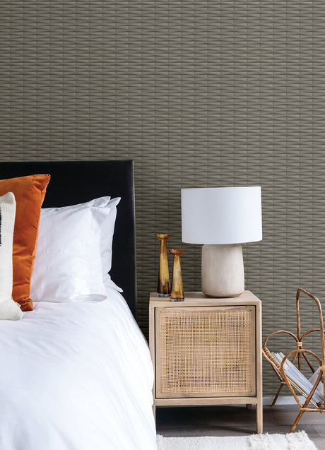 A-Street Prints 2988-70006 Gator Brown Geometric Stripe Wallpaper