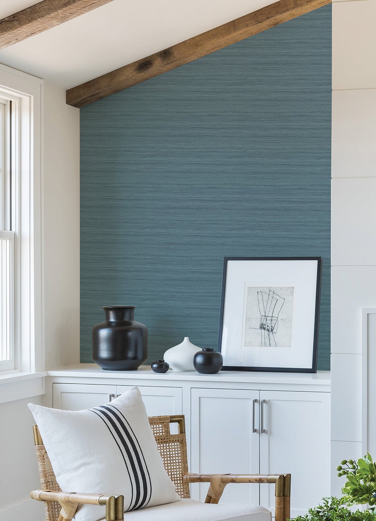 A-Street Prints 2988-70102 Shantung Blue Silk Wallpaper