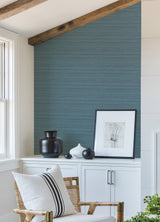 A-Street Prints 2988-70102 Shantung Blue Silk Wallpaper