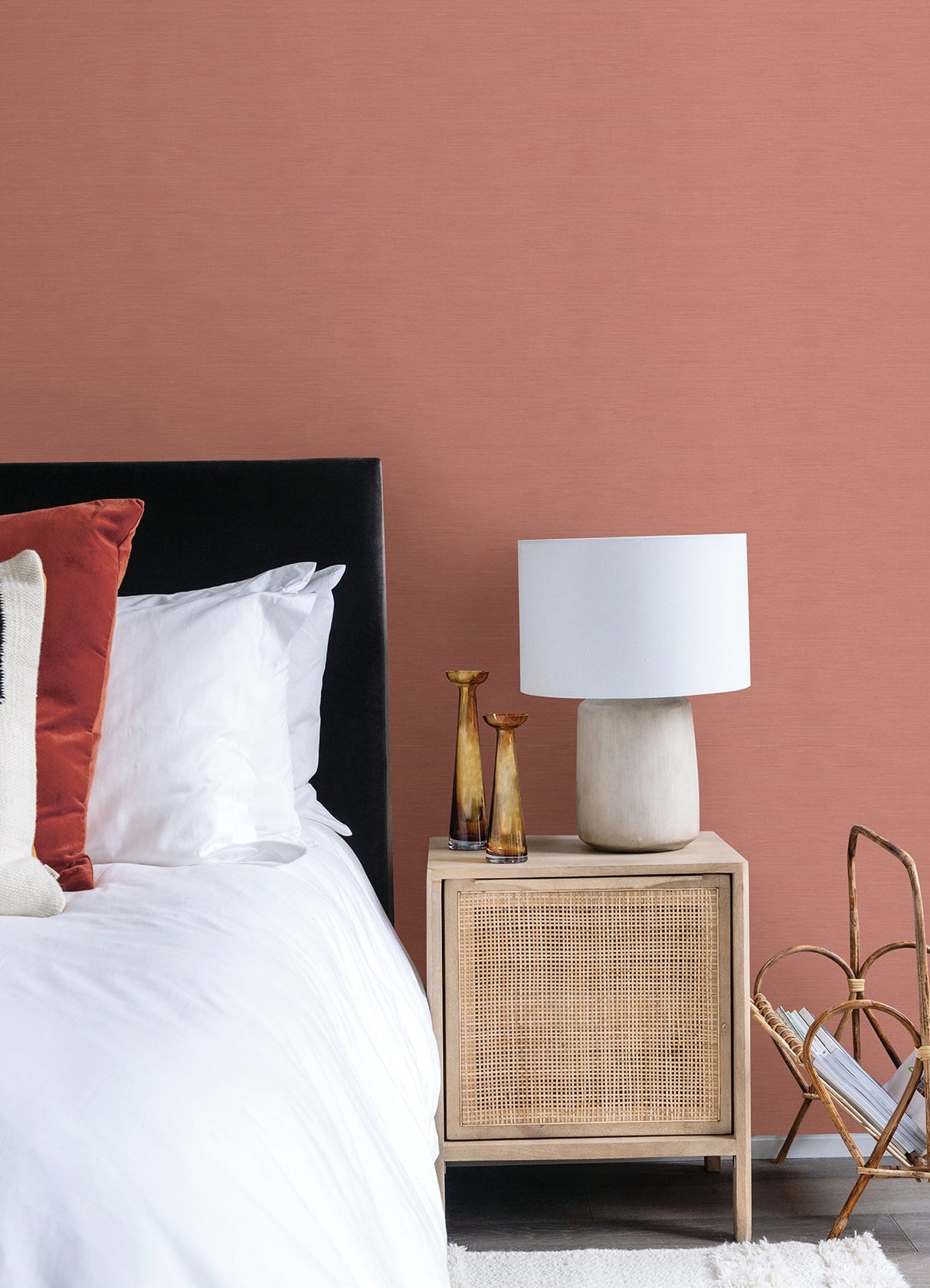 A-Street Prints 2988-70701 Moroccan Coral Sisal Texture Wallpaper