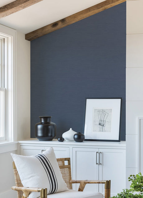 A-Street Prints 2988-70722 Moroccan Blue Sisal Texture Wallpaper