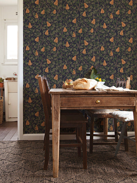 A-Street Prints 2999-13104 Pirum Navy Pear Wallpaper