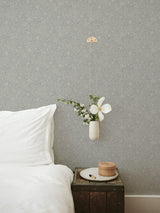 A-Street Prints 2999-13126 Wilma Grey Floral Block Print Wallpaper